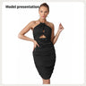 Women's Halter Sleeveless Solid Color Dress - Lootquake