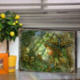 Nature Boy Fantasy Wooden Wall Art by Josephine Wall - Fantasy Decor - 852121-JW