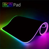 Alfombrilla de ratón RGB para juegos con control táctil, 15 modos de iluminación, alfombrilla de teclado extendida con base de goma antideslizante - 80 x 30 cm