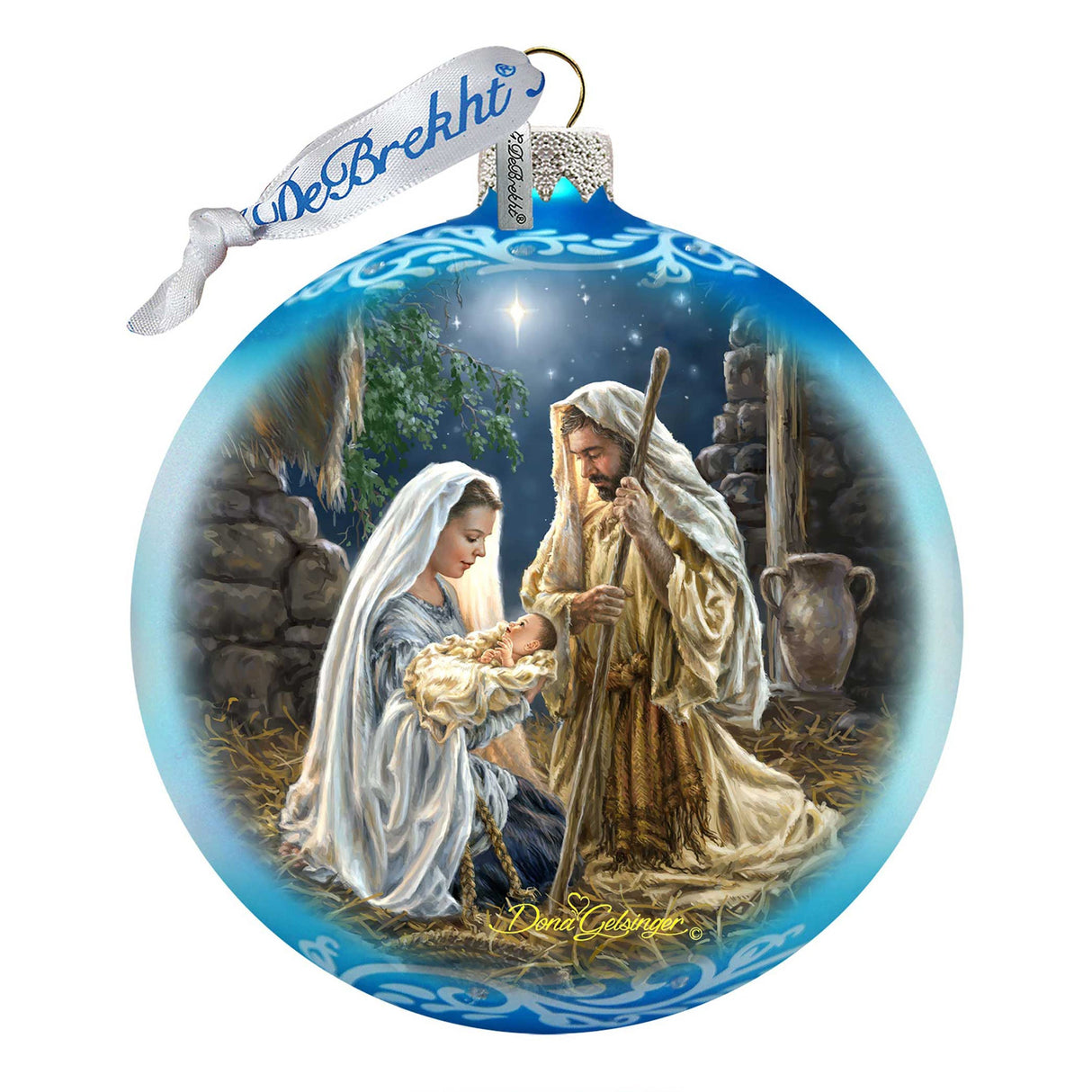 Glory to God Glass Ornament by D. Gelsinger - Nativity Holiday Decor - 71156-1722