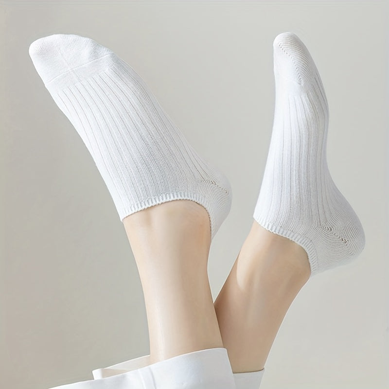 1/5 paires de chaussettes invisibles unies, chaussettes bateau unisexes simples et respirantes, bas et bonneterie pour femmes