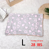 Manta rectangular para mascotas, resistente a la suciedad y para todas las estaciones - Cómoda cama con estampado de pata de perro y corazón (1 unidad)
