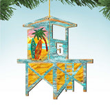 Beach Lifeguard Tower Wooden Ornaments by G. DeBrekht - Coastal Holiday Decor - 8198540