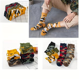 5 pares de calcetines de camuflaje de media pantorrilla para hombre, otoño e invierno