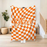 1pc Custom Blanket Vintage Striped Name Custom Blanket Soft Flannel Sofa Blanket TV Blanket Personalized Custom Blanket Exclusive Gift Blanket