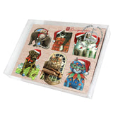 Dog and Cats Decorative Wooden Magnets Set of 6 by L. Seeley - Pets Dog and Cat Decor - 8090139G-S6