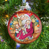 Adorno de vidrio con lista de regalos de Papá Noel de G. DeBrekht - Decoración navideña de muñeco de nieve de Papá Noel - 73364