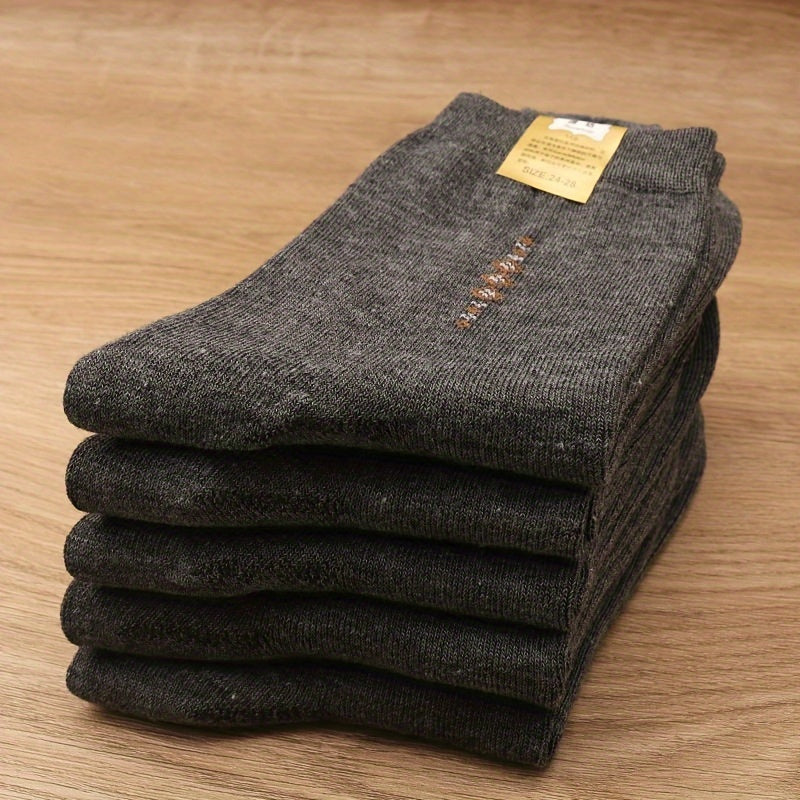5/10 pares de calcetines deportivos lisos y modernos para hombre, transpirables, cómodos y casuales, unisex, para uso al aire libre en todas las estaciones.
