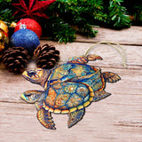 Coastal Decorations - Turtles Wooden Ornaments by G.Debrekht Coastal Holiday Decor - 8688192
