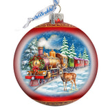 Antler Express Lg Glass Ornament by G.Debrekht - Christmas Holiday Decor - 73946