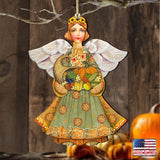 Fall Angel Wooden Ornaments by G. DeBrekht - Thanksgiving Halloween Decor - 8155232