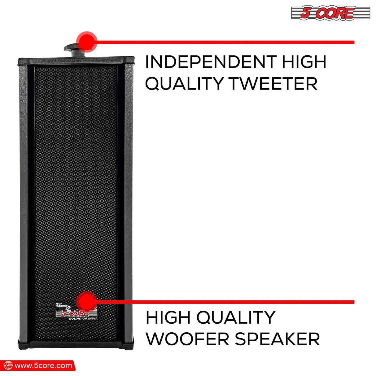 5Core 100W Indoor/Outdoor Stereo Speakers