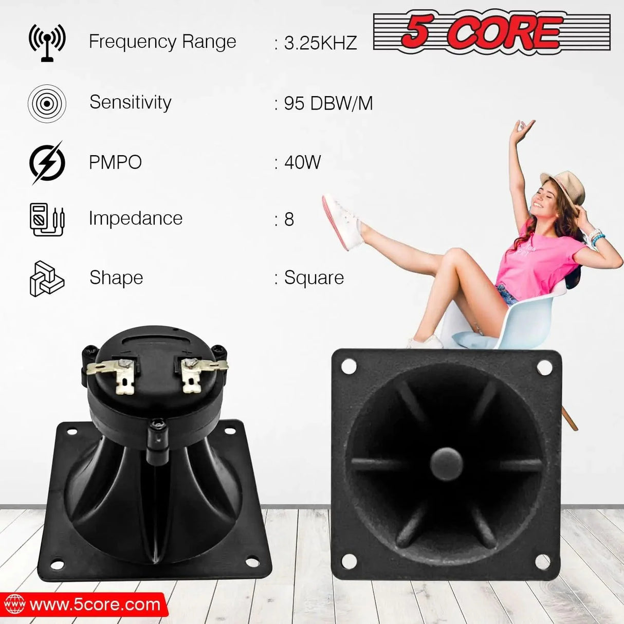 5Core 40W Square Tweeter Driver