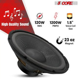 5Core Max Bass 15 Inch Subwoofer 450W 4Ohm