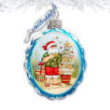Santa with Christmas Tree Mercury Glass Ornaments by Susan Winget - Christmas Decor - 776039-SW