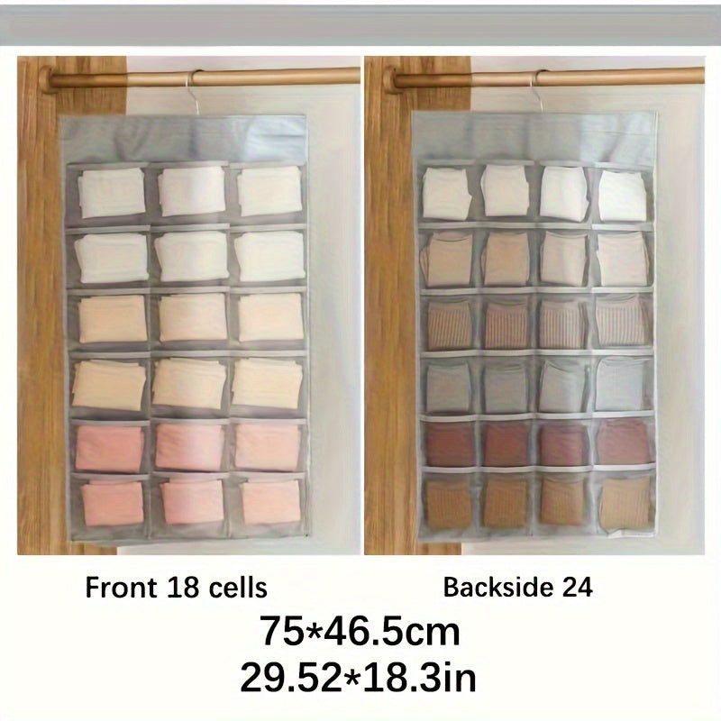 Sac de rangement pour sous-vêtements double face - Solution de rangement polyvalente pour lingerie et chaussettes, design compact et adapté aux voyages, avec fonction d'accrochage facile