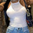 Women's Solid Color Neck Tie Sexy Versatile Camisole Vest - Lootquake