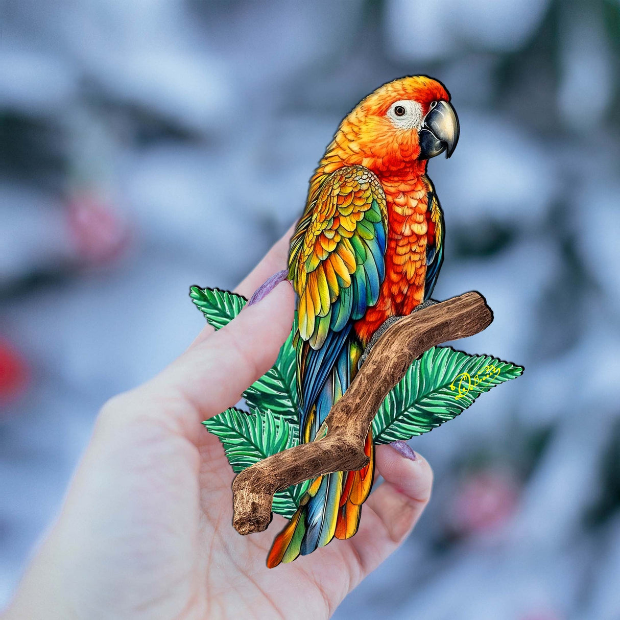 Coastal Decorations - Parrot Wooden Ornaments by G.Debrekht Coastal Holiday Decor - 8688204