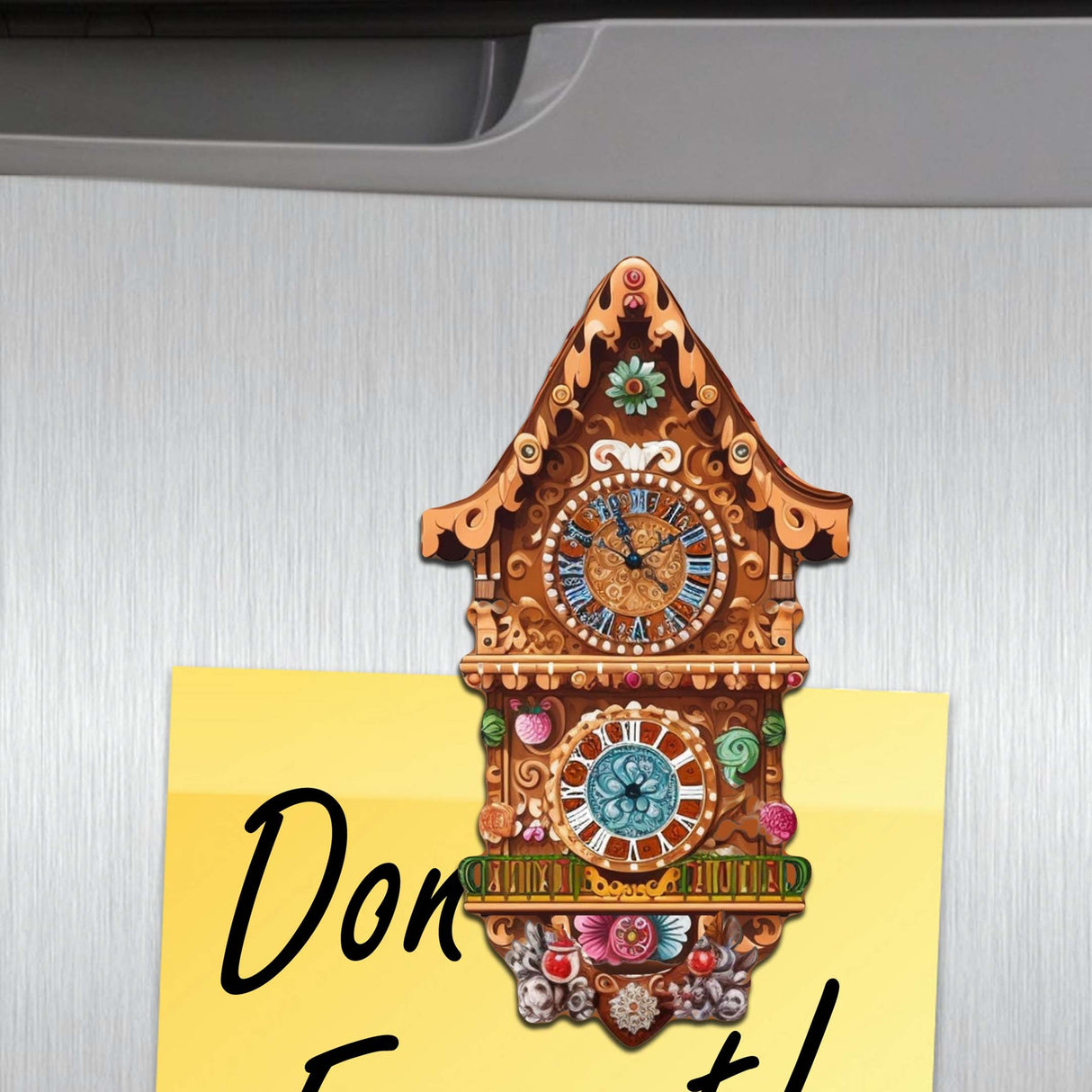 Miniature clock Decorative Wooden Magnets Set of 6 by G. Debrekht - Christmas Decor - 8090020G-S6