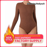Women's Fashion Simple Solid Color Bodysuit - Lootquake
