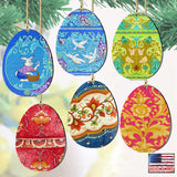 Deco Eggs Wooden Ornaments Set of 6 by G. DeBrekht - Designocracy - 8199720-S6