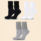 Lot de 3 paires de chaussettes mi-mollet classiques pour femme, grandes tailles, confortables et souples, pour un usage quotidien