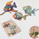 Coastal Fish Decorative Wooden Clip-on Ornaments Set of 3 by G. Debrekht - Coastal Decor - 8091034C-S3
