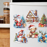Christmas Is Here Decorative Wooden Magnets Set of 6 by G. Debrekht - Christmas Decor - 8090028G-S6