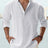 Men's Linen Stand-up Collar Long Sleeve T-shirt Loose Undershirt - Lootquake