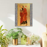 Icono religioso cristiano sagrado de San Pablo de madera bañado en oro - Decoración inspiradora - 85035