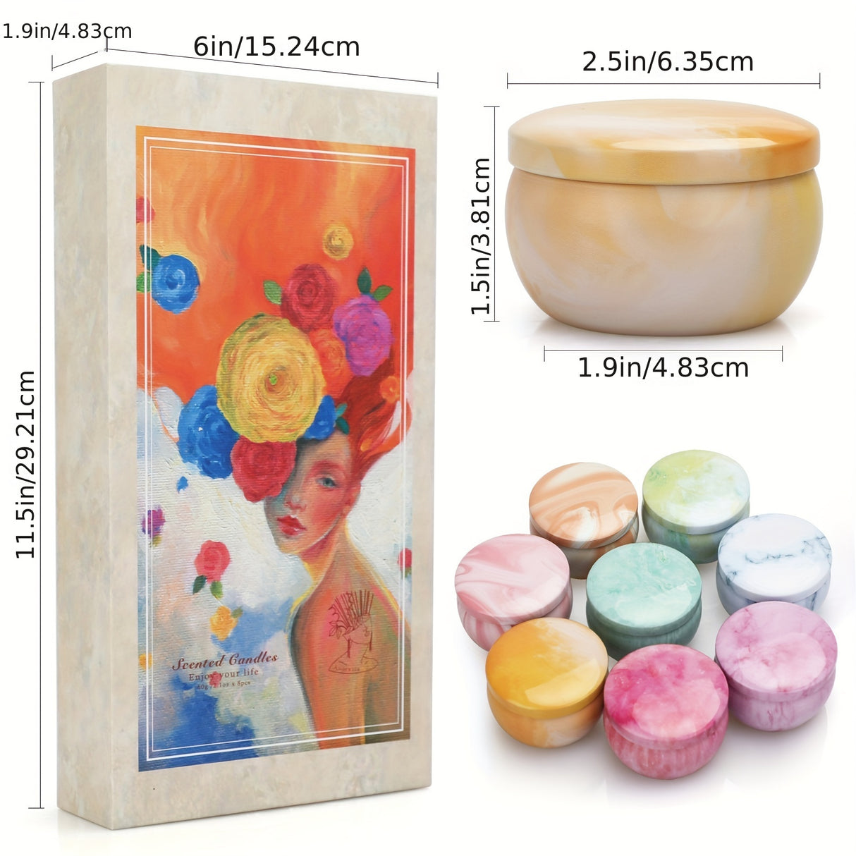 8-pack Scented Candles For Home, Scented Candle Gifts For Women, Soy Scented Candles For Home, Scented Candle Gift Set For Christmas, Birthdays, Mother's Day, Valentine's Day
