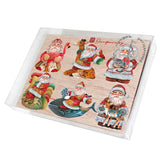 Juego de 6 imanes decorativos de madera de Papá Noel de G. Debrekht - Decoración navideña de Papá Noel y muñeco de nieve - 8090131G-S6