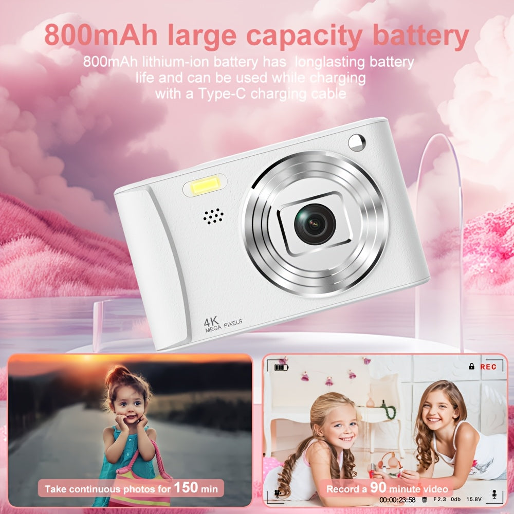 Digital Zoom1080P HD Digital Camera - 2.4" Rechargeable Camera, 800mAh, Equipped With A 32GB SD Card, Support For Vlog, Selfie, Photography, Video Recording, Webcam, Digital Camera Suitable For Beginners/Youngest, Perfect Gif