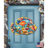 Decoración para puerta de casa de playa con peces tropicales de G. DeBrekht - Decoración costera navideña - 8126121H