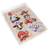 Juego de 6 imanes decorativos de madera con la bandera estadounidense de G. Debrekht - Decoración patriótica - 8090002G-S6