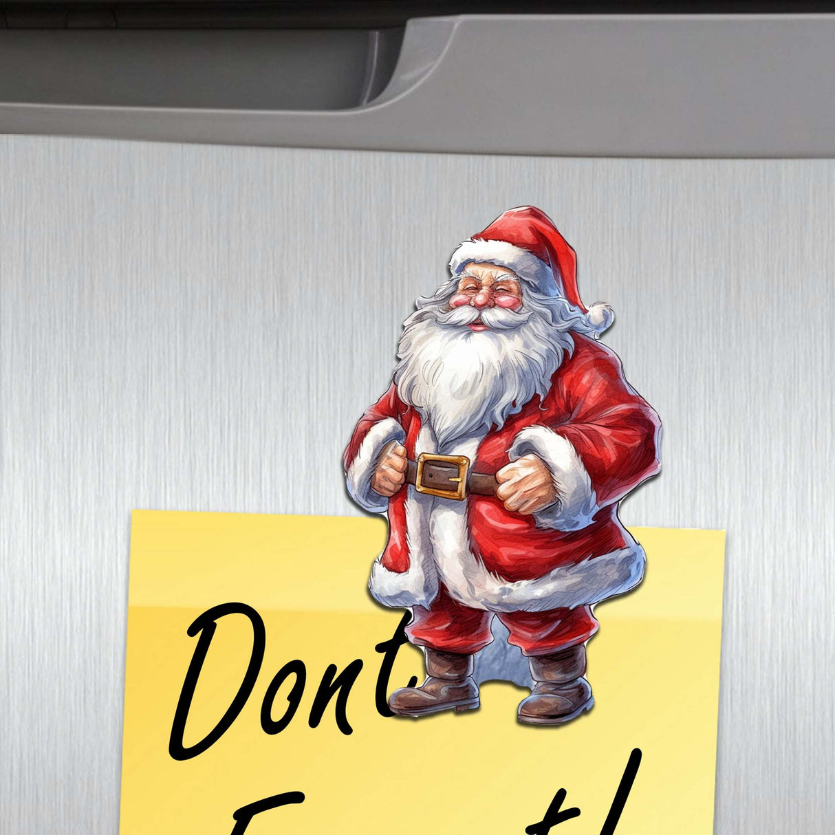 Juego de 6 imanes decorativos de madera de Papá Noel de G. Debrekht - Decoración navideña de muñeco de nieve de Papá Noel - 8090009G-S6