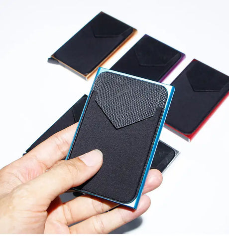 Metal Card Holder, Money Clip Aluminum Alloy Lycra Cloth - Lootquake