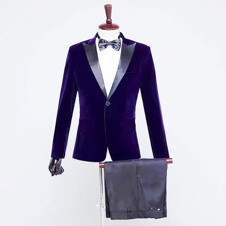 Men's Stage Performance Suit Velvet Jacket - Lootquake
