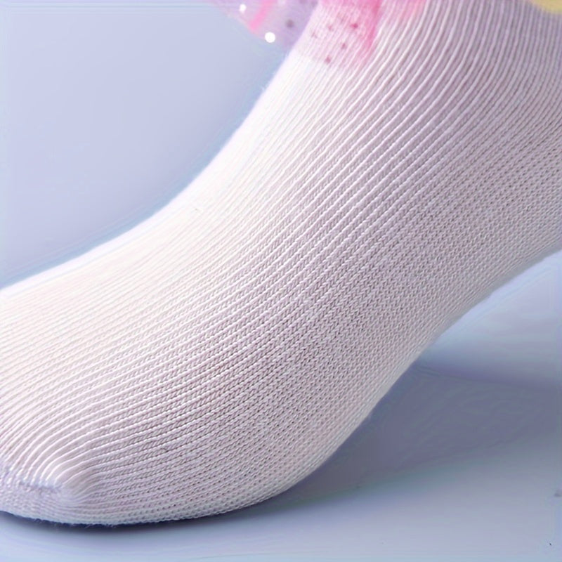 1 par de calcetines de encaje suave con volantes para niñas - Ribete de volantes esponjoso para un adorable look de baile de princesa - Calcetines cómodos de mezcla de algodón