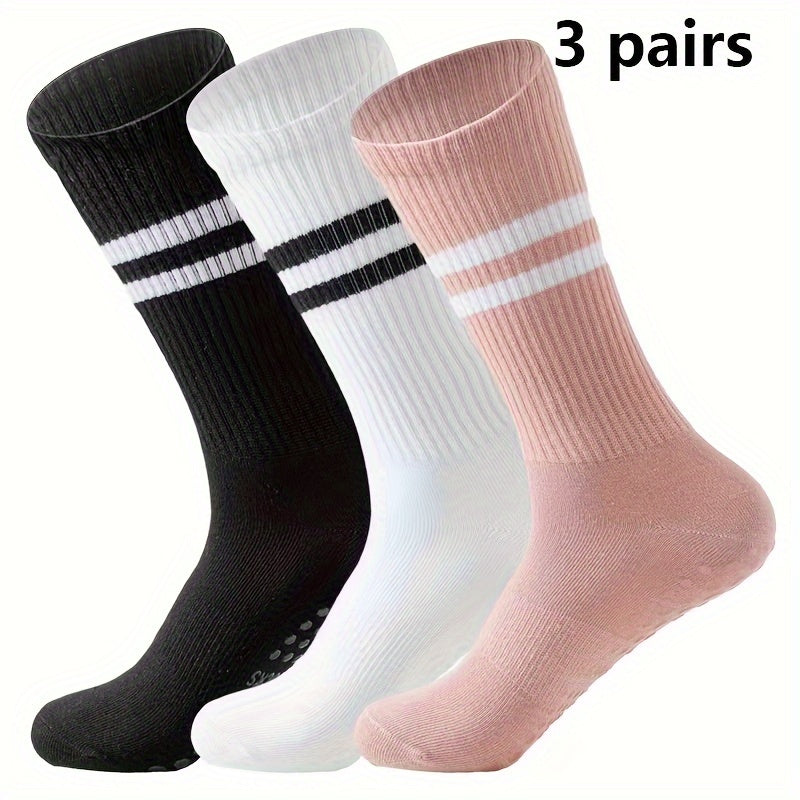 3 pares de calcetines antideslizantes para yoga y pilates con agarre para mujer, transpirables y cómodos, ideales para barra y ballet. Ideales para yoga, pilates, barra y ballet. Regalo perfecto para entusiastas del fitness.