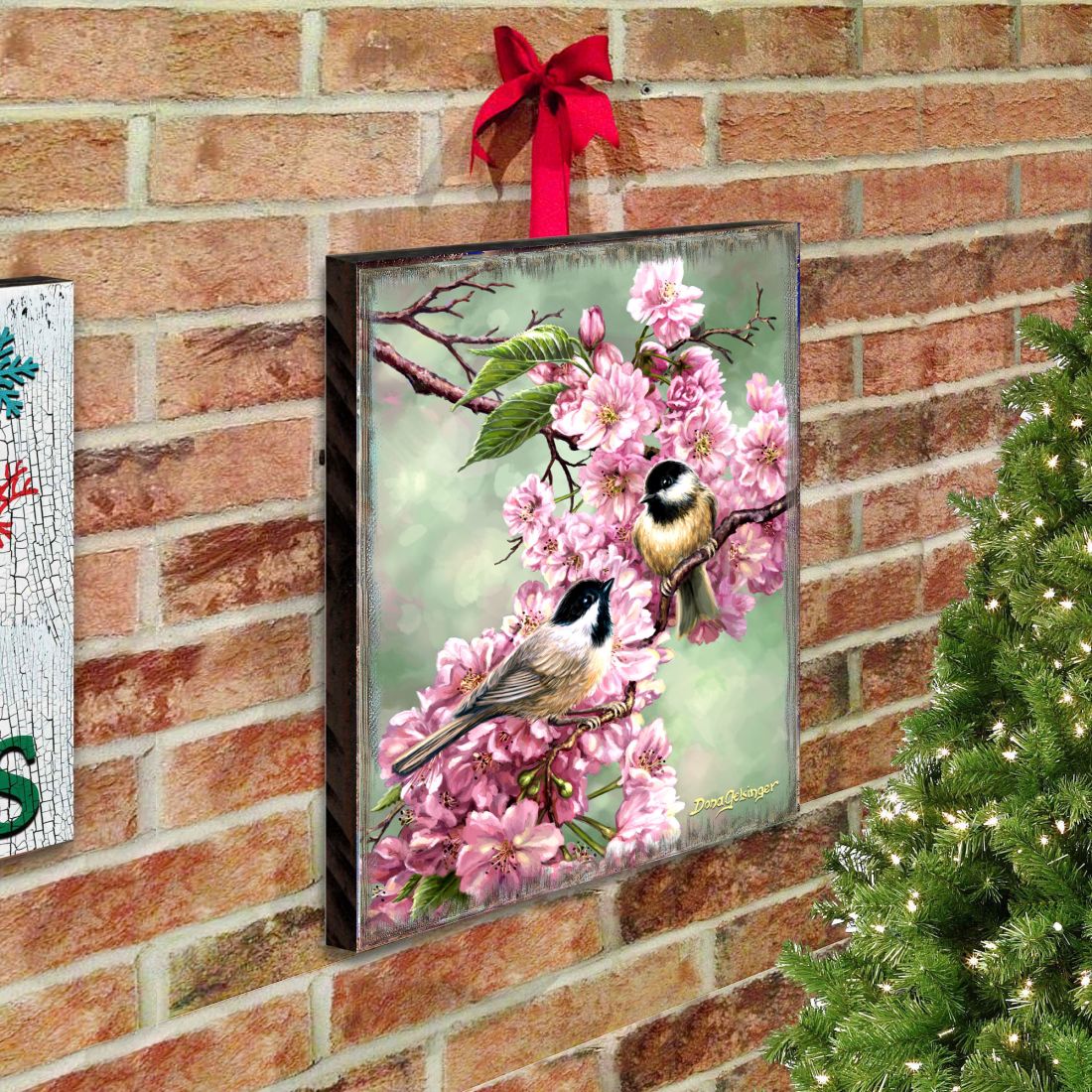 Arte mural de madera con flores de primavera de D. Gelsinger - Decoración de primavera para Pascua - 95671B-DG