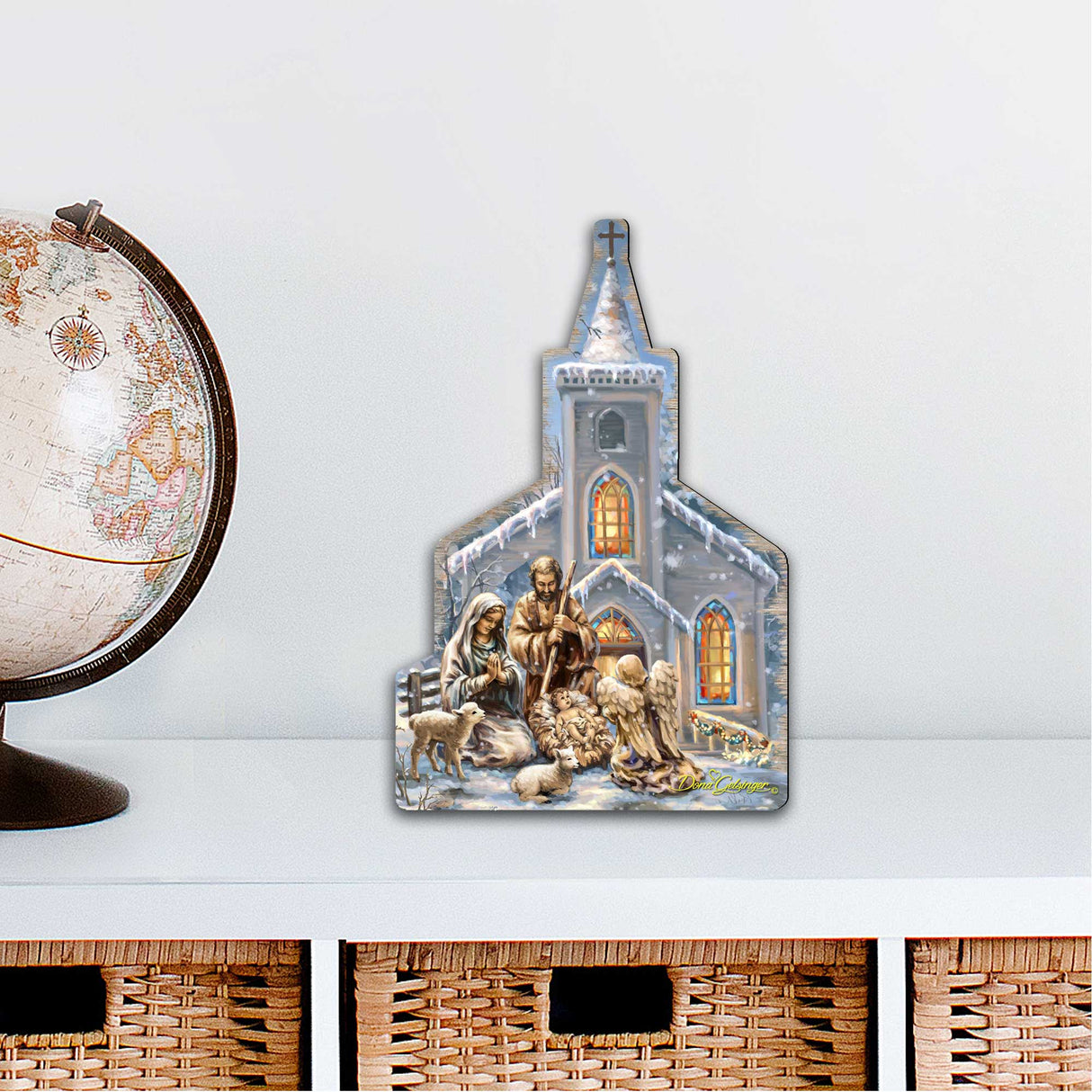 Nativity at the Chapel Nativity Door Decor by D. Gelsinger - Nativity Holiday Decor - 8121016H-1606