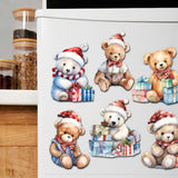 Christmas Teddy Bear Decorative Wooden Magnets Set of 6 by G. Debrekht - Christmas Décor - 8090011G-S6