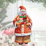 Santa's Book Collection Wooden Ornaments by G. Debrekht - Christmas Santa Snowman Decor - 8691405