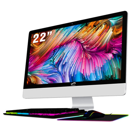 STGSivir All in One Desktop Computer 22 inch FHD Display Intel Core i7 up to 3.9G 16G Ram 1T SSD WiFi BT 5.0 RGB Keyboard & Mouse & Mouse Pad Windows 10 Home - Lootquake