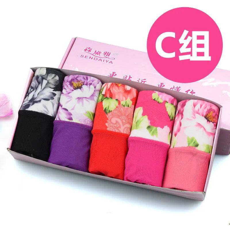5Pcs Print Panties Women's Underwear Cute Cotton Panties Plus Size Briefs Girl Ladies Lingeries Panty Sexy Underpants For  Women