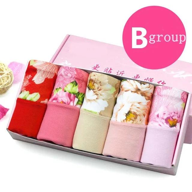 5Pcs Print Panties Women's Underwear Cute Cotton Panties Plus Size Briefs Girl Ladies Lingeries Panty Sexy Underpants For  Women