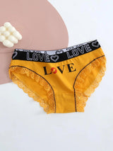 5pcs women cotton Panties Fashion Letter Printed Belt Ladies underwear Breathable Intimates Lingeries