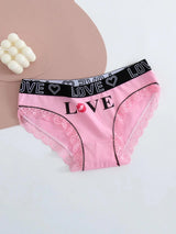 5pcs women cotton Panties Fashion Letter Printed Belt Ladies underwear Breathable Intimates Lingeries