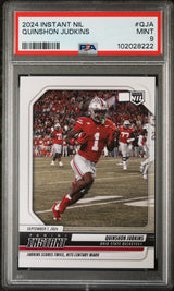 Tarjeta de fútbol RC Quinshon Judkins #QJA Rookie de Panini Instant NIL 2024 PSA 9 Mint